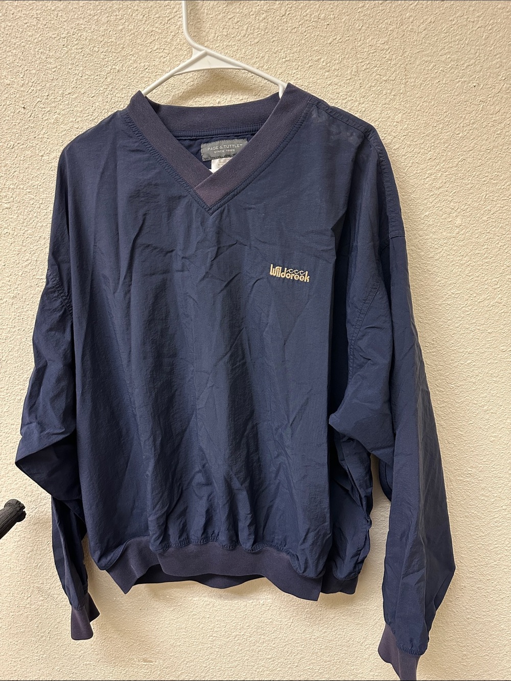Wildcreek Golf Course Men's Navy V-Neck Pullover Windbreaker